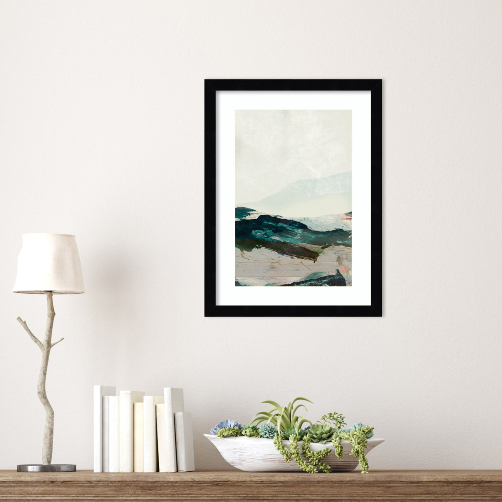 Cleve "Mountains No. 2" Print, Black Framed, 17" H x 13" W