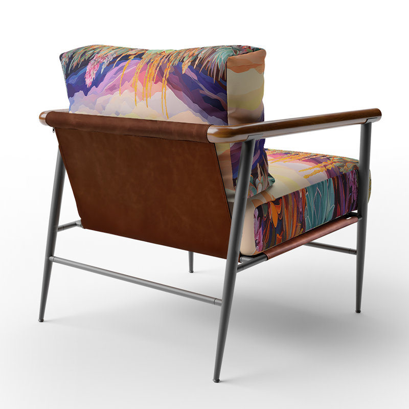 Fauteuil d'appoint rembourré Floral, Noir