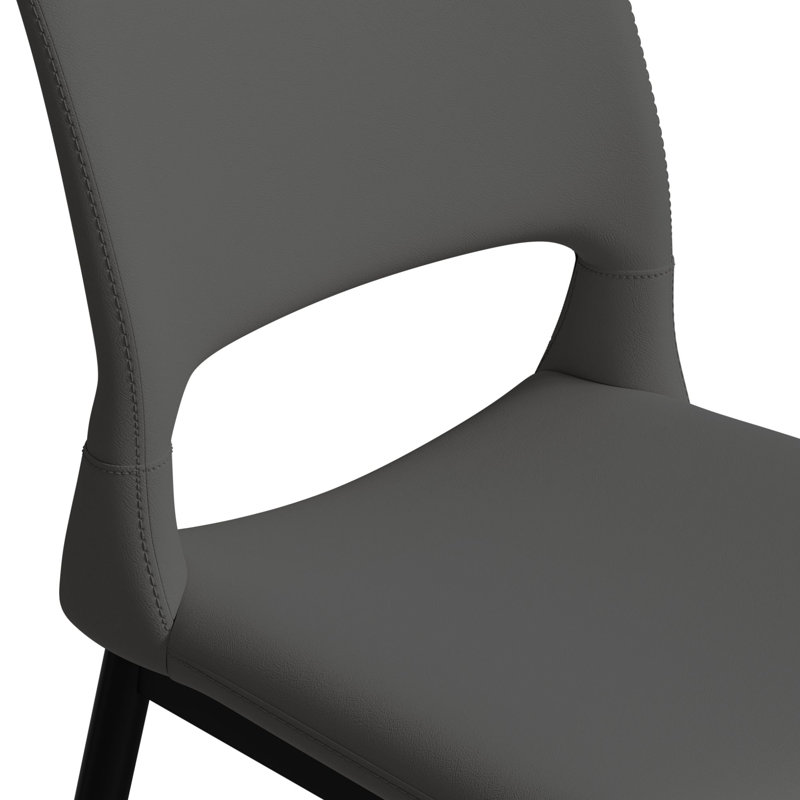 High-Backed Upholstered Side Chair Dining Chair, Gray