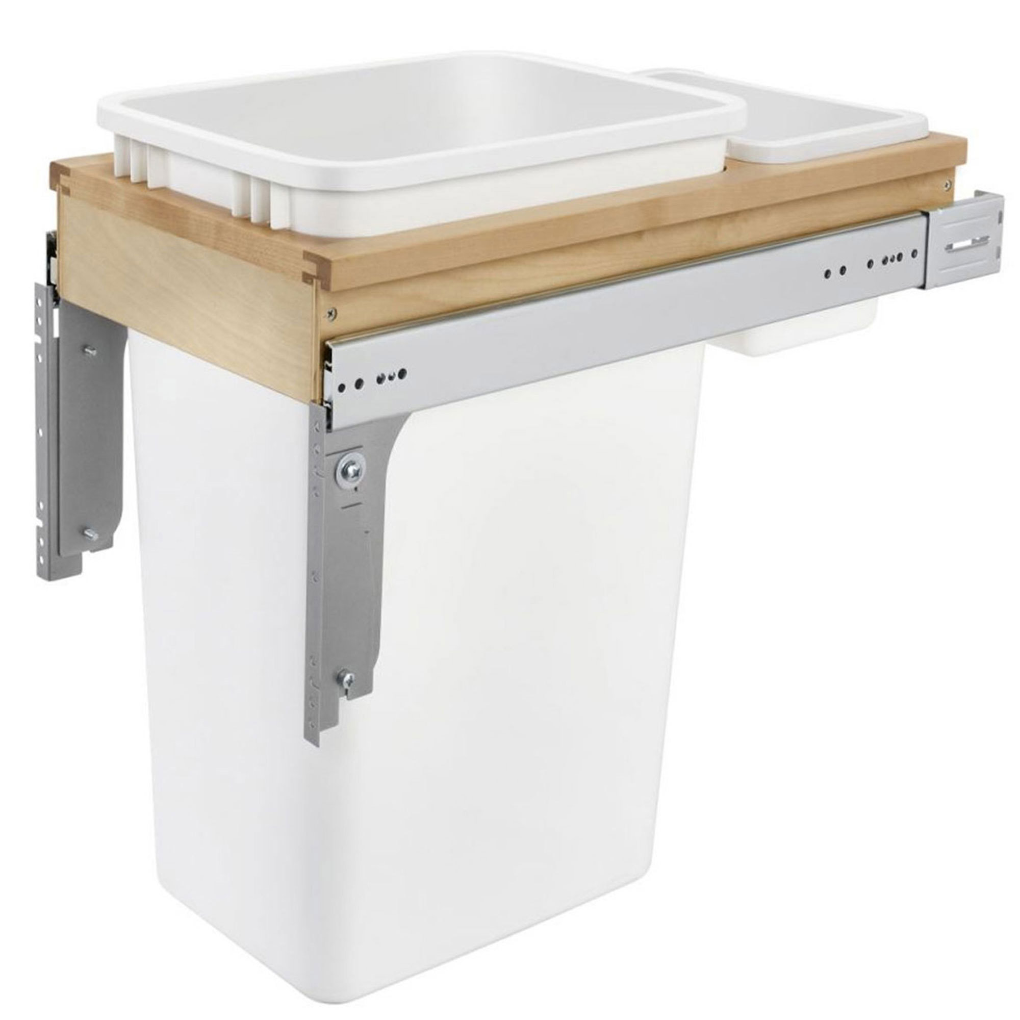 Rev-A-Shelf Single Trash Pullout 30 Quart-White RV-9PB