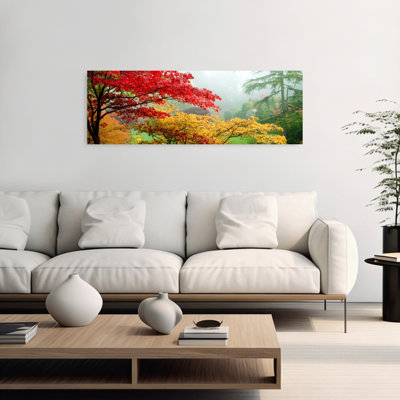 Trees in a garden Butchart Gardens Victoria Vancouver Island British Columbia Canada 1 Piece Wrapped Canvas Panoramic Wall Art