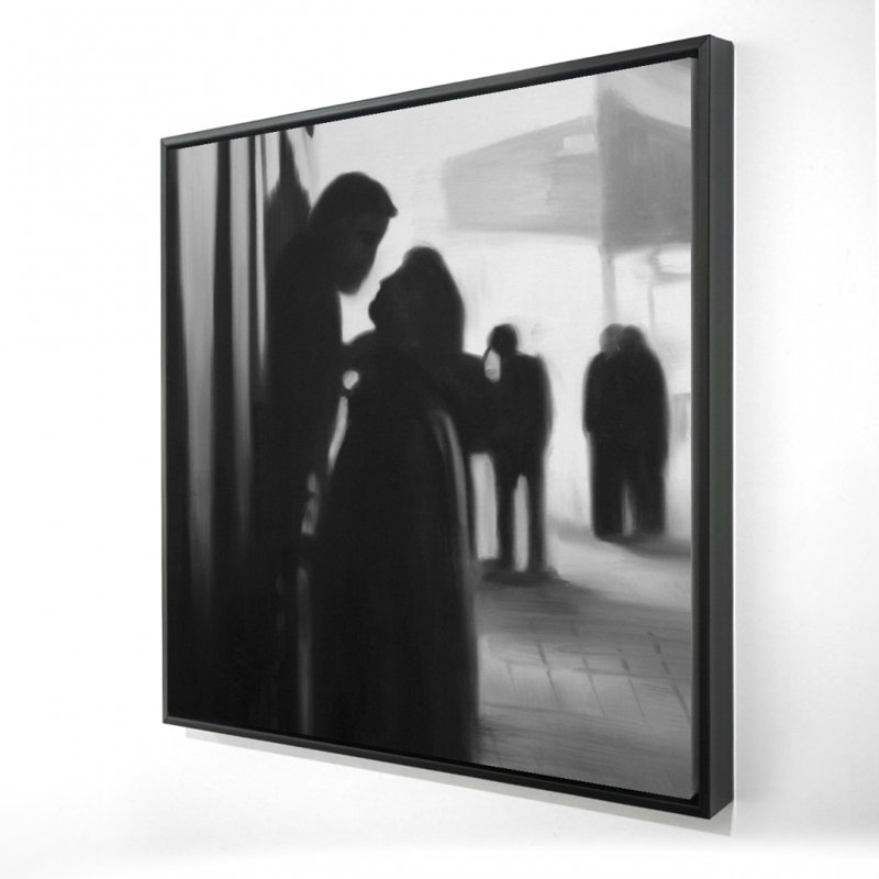 «Couple At The Train Station» sur toile, H 24 po x l 24 po