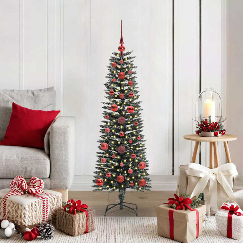 Artificial Christmas Tree with Stand, 3.94' H, Red