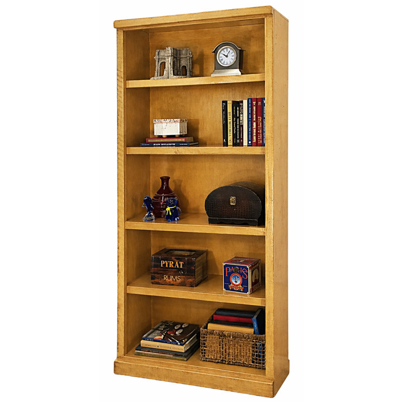 Bibliothèque standard en bois massif Irie H 72 "x l 32", Jaune rustique
