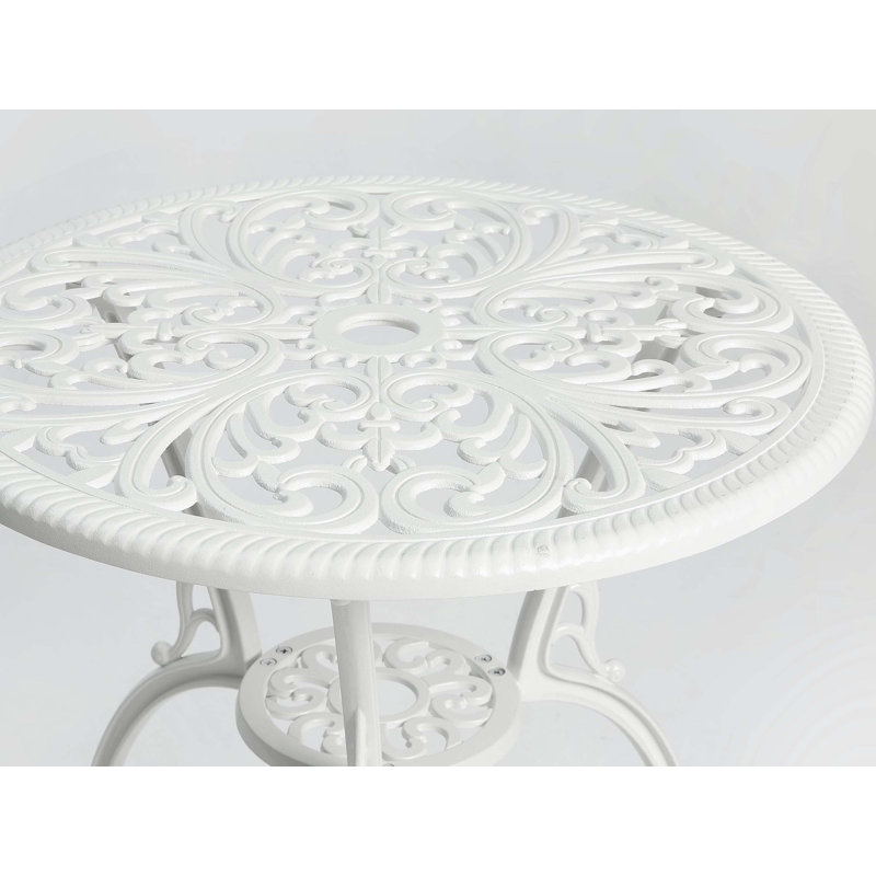 Choice Products 3-Piece Outdoor Rust-Resistant Cast Aluminum Patio Bistro Set  white, White