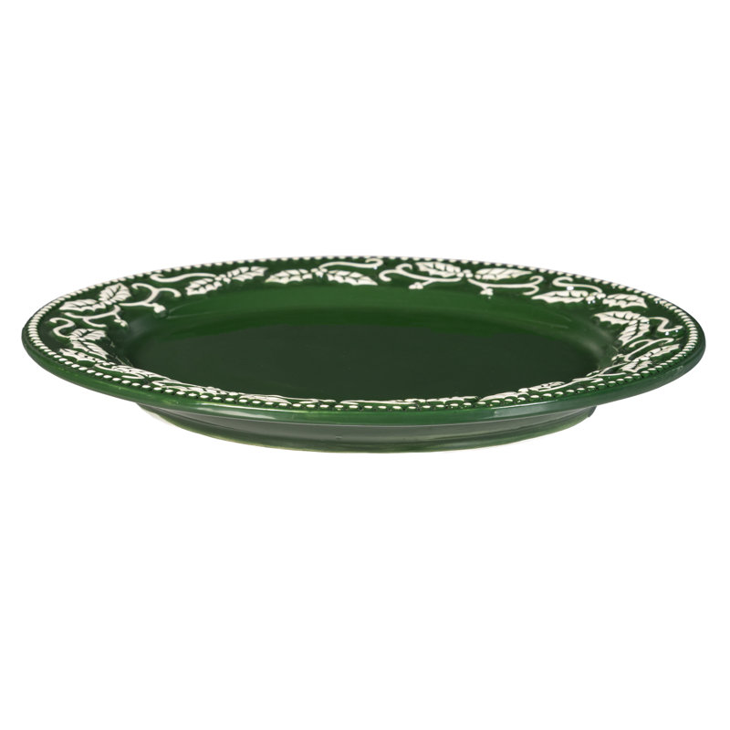 Assiette plate ronde en céramique 9,5 po