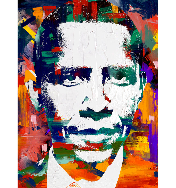 «Barack Obama» par Stephen Chambers, impression sur toile tendue, L 20 po x H 24 po