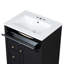 Meuble-lavabo noir 24 po avec lavabo, panneau de fibres à densité moyenne et fabrication en bois d'hévéa, 3 tiroirs et armoire avec tablettes réglables-756731841