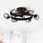 25.8''  Industrial Ceiling Fan With Remote Control ,5 Abs Blades Small Size Ceiling Fan For Living Room, Dining Room, Bedroom, Family Room, Matte Black ,6 Pcs*E26 (Does Not Include Light Bulbs)