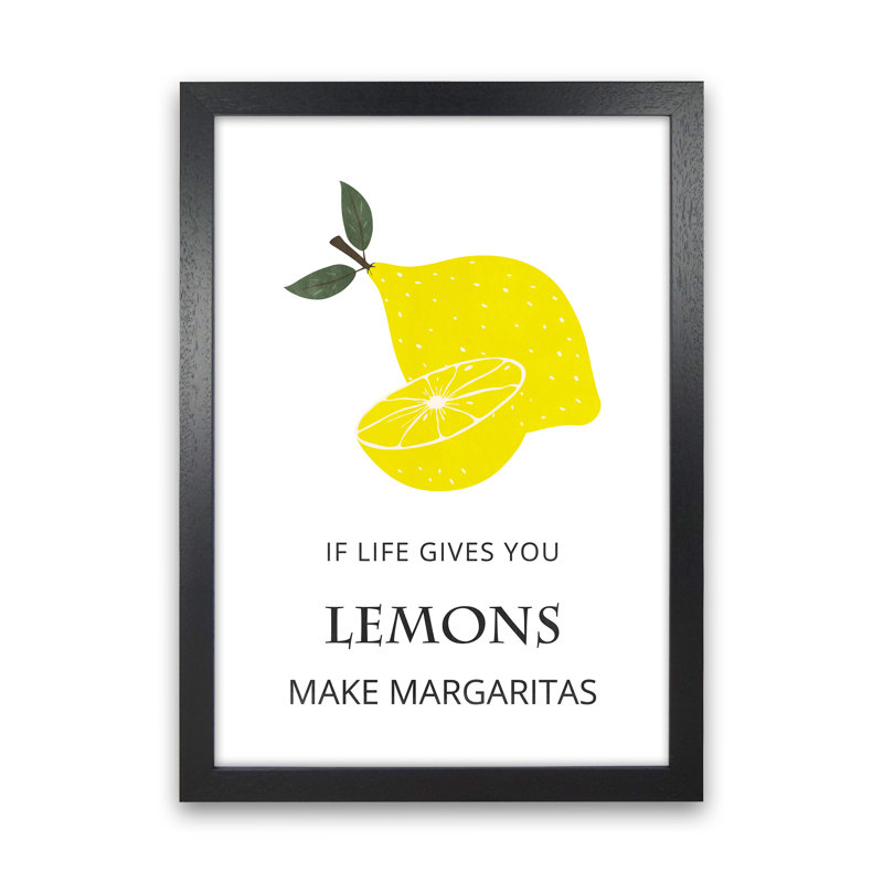Lemons Make Margaritas - Print, 34cm H x 25cm W x 3cm D, Black Framed