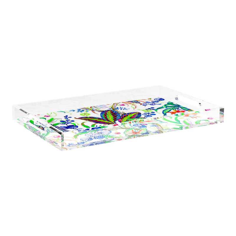 Plateau décoratif classique en acrylique Amazonia, L 22,5 po x P 14,5 po x H 2 po