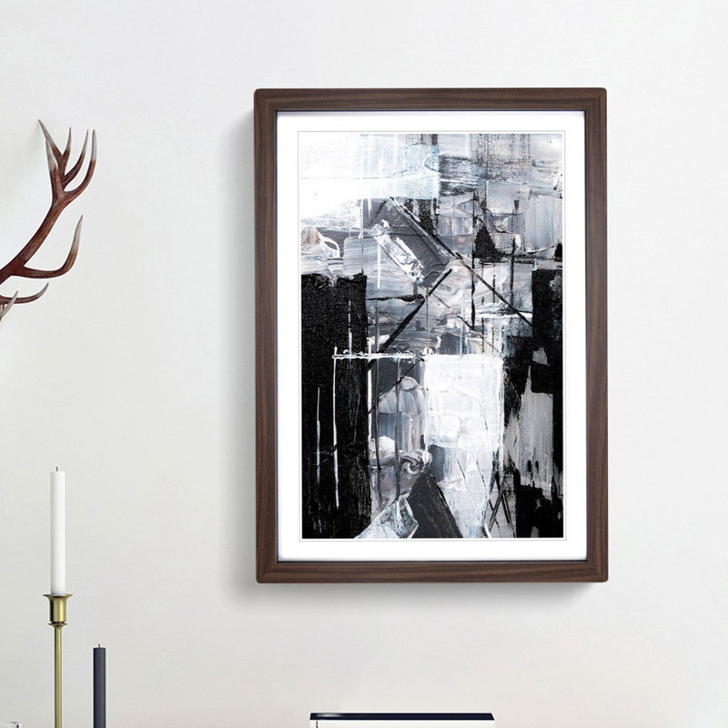 Abstract Art Painting Vol.335 by S.Johnson - Framed Print, 48cm H x 36cm W x 2cm D, Walnut Framed