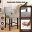 Lark Manor™ Upholstered Bar Stool Set Of 4 W/ Solid Rubber Wood Legs Grey-1277762687
