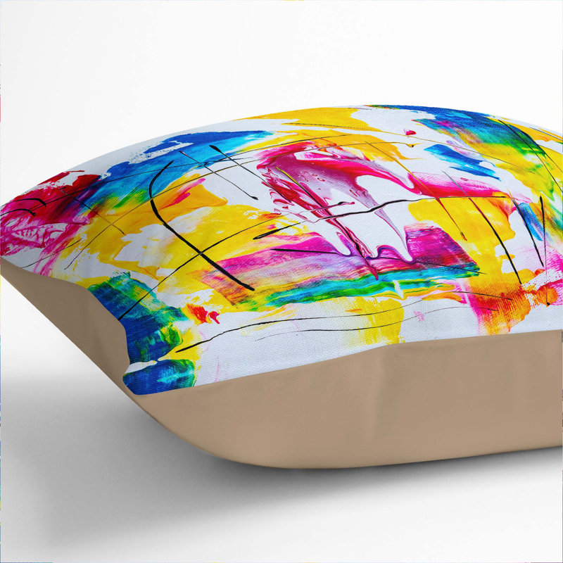 Abstract Square Throw Cushion, Stone, 40 x 40 cm