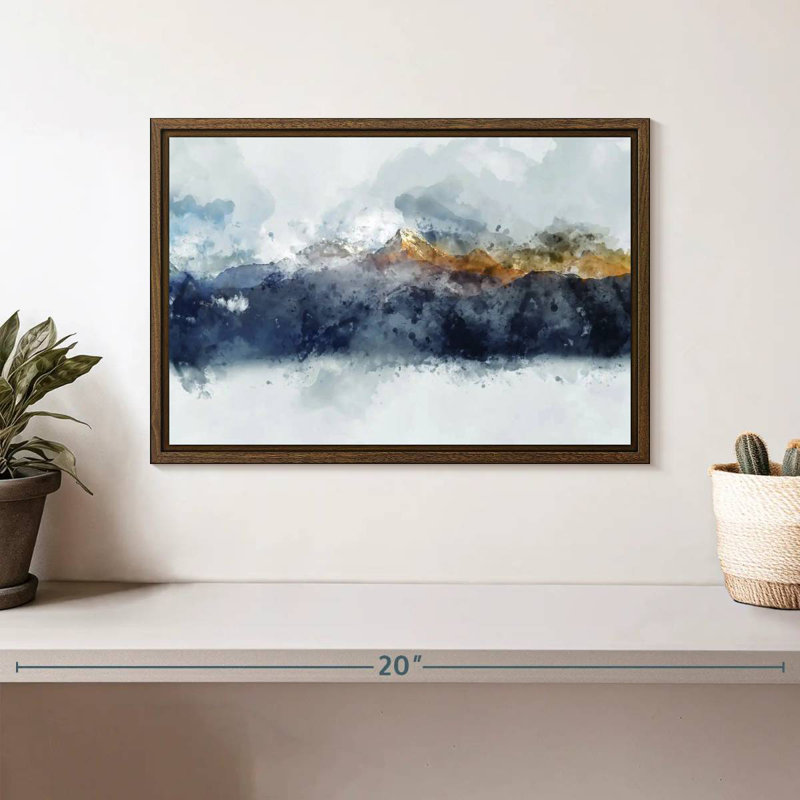 Bolan Mountain Range, 13" X 9", Floating Frame Walnut