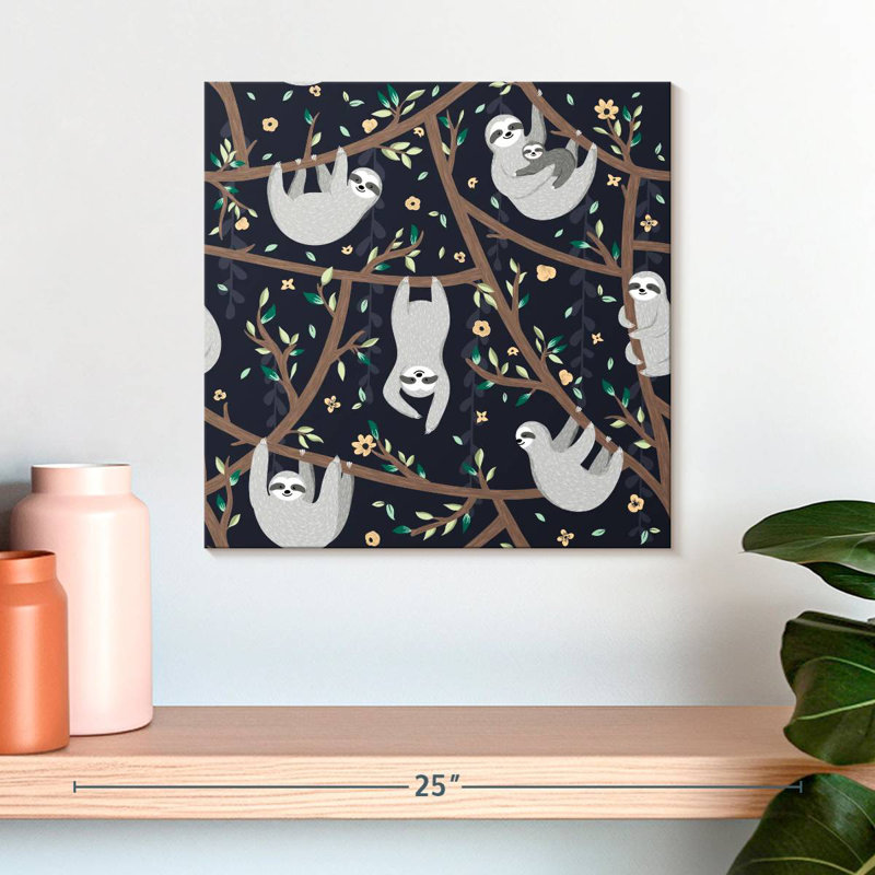 Crowle Hanging Sloths, 16" H x 16" W