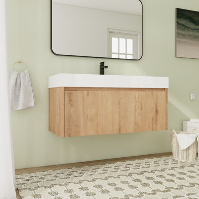 Ensemble de meuble-lavabo mural simple 47,37 po Breyonna