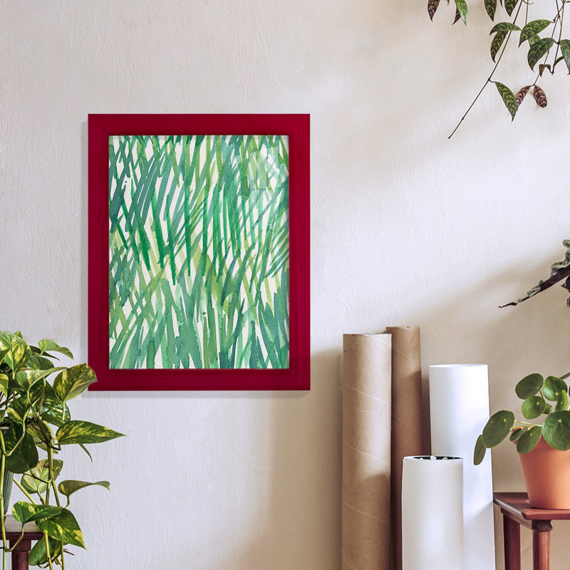 Just Grass I - imprimé, Papier encadré rouge, H 11 po x l 9 po x P 1 po