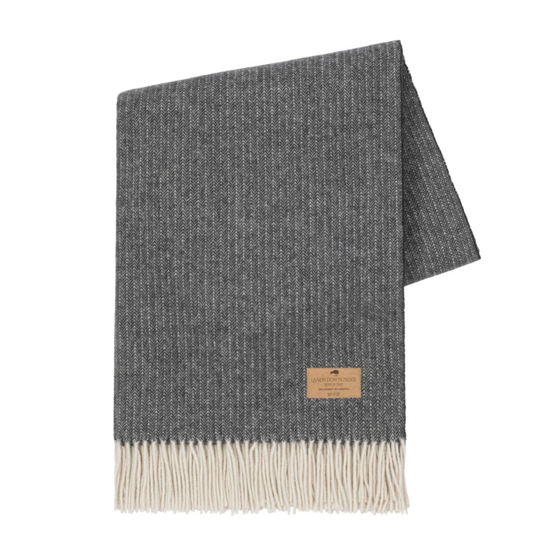 Pinstripe Cashmere/Lambswool Throw, Onyx