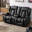 Causeuse de cinéma en faux cuir 66,9 po de largeur avec porte-gobelet-1458990988