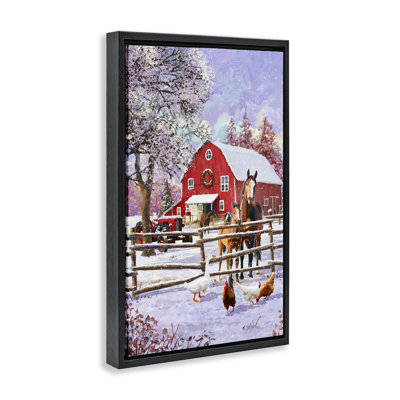 Toile flottante encadrée Winter Farm par Pip Wilson