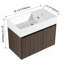 Armoire de salle de bain avec lavabo, portes à fermeture douce, conception à fixation flottante, pour petite salle de bain-112897609