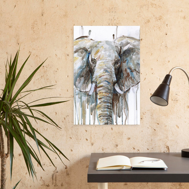 Art abstrait éléphant contemporain, H 24 po x l 16 po