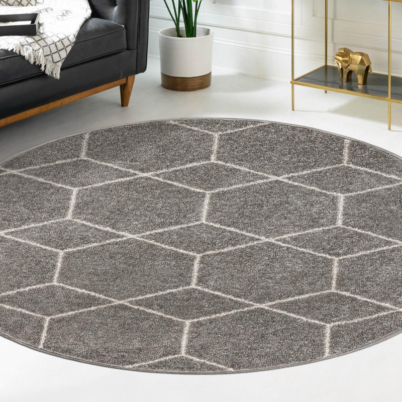 Tapis gris clair Debrodie, Gris clair, Rond 10pi