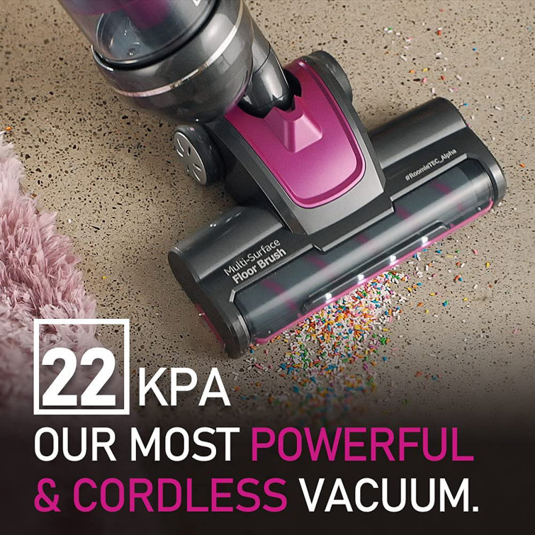 Roomie Tec Alpha Professional Cordless Upright Vacuum Cleaner, 22Kpa Ultra Powerful Suction, Stainless Steel + HEPA Filter, Pet Friendly Brush and Aut