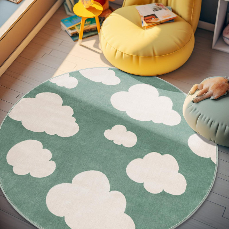 Tapis pour enfant Unique Loom Clouds, Rond 3 pi 1 po