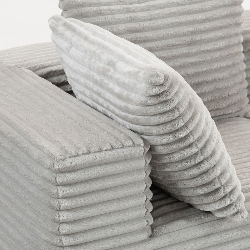 Canapé compressé: Magic Cube Canapé-YKX-33001-Gris fumée, Velours côtelé gris fumée
