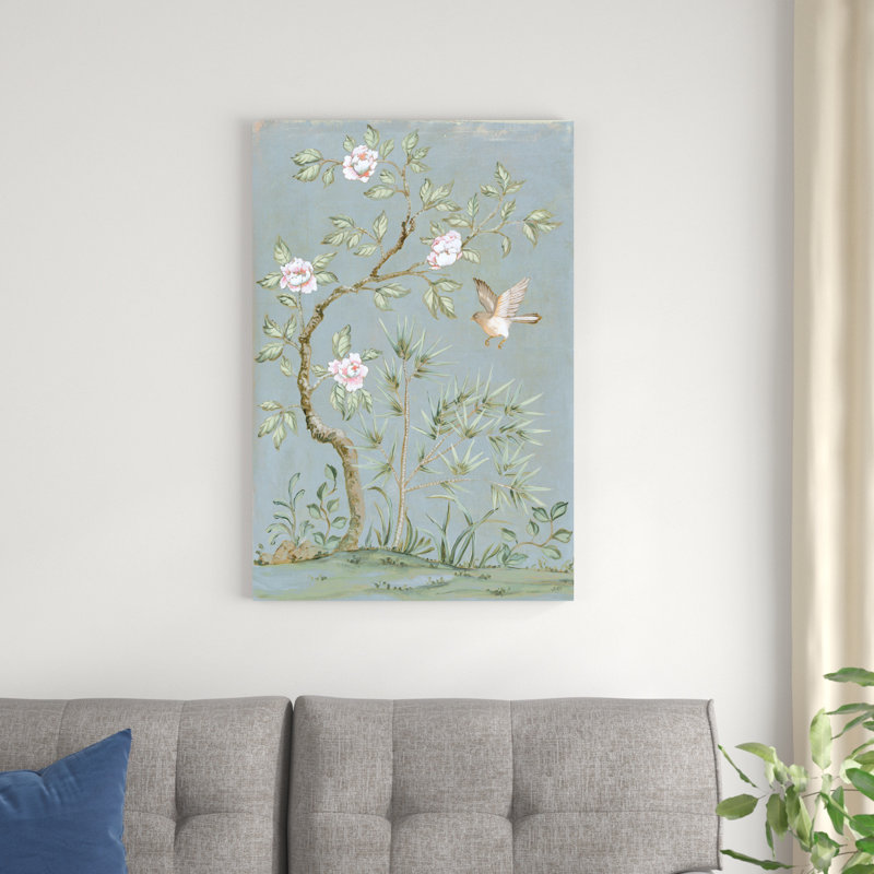 Murale printanière II - bleu, H 36 po x l 24 po