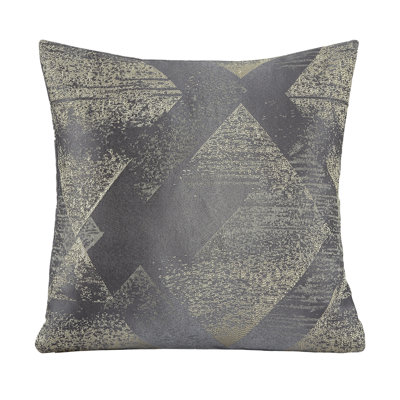 Violet Linen Pacifica Geometric Pattern, Polyester Jacquard, Silver , 18 Inch x 18 Inch, Square, Decorative Accent Throw Pillow