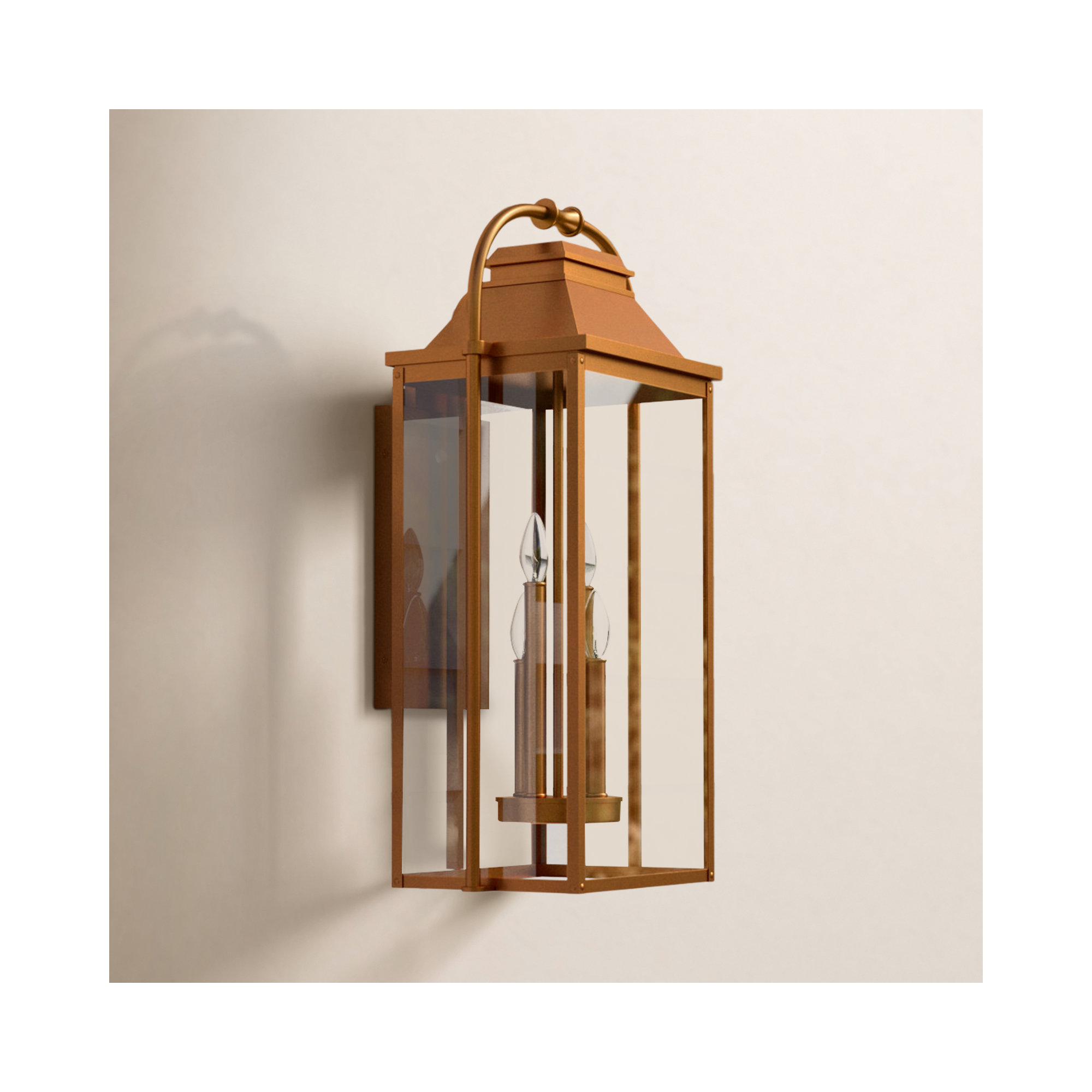 Newson 4 Light Outdoor Wall Light, Natural Copper