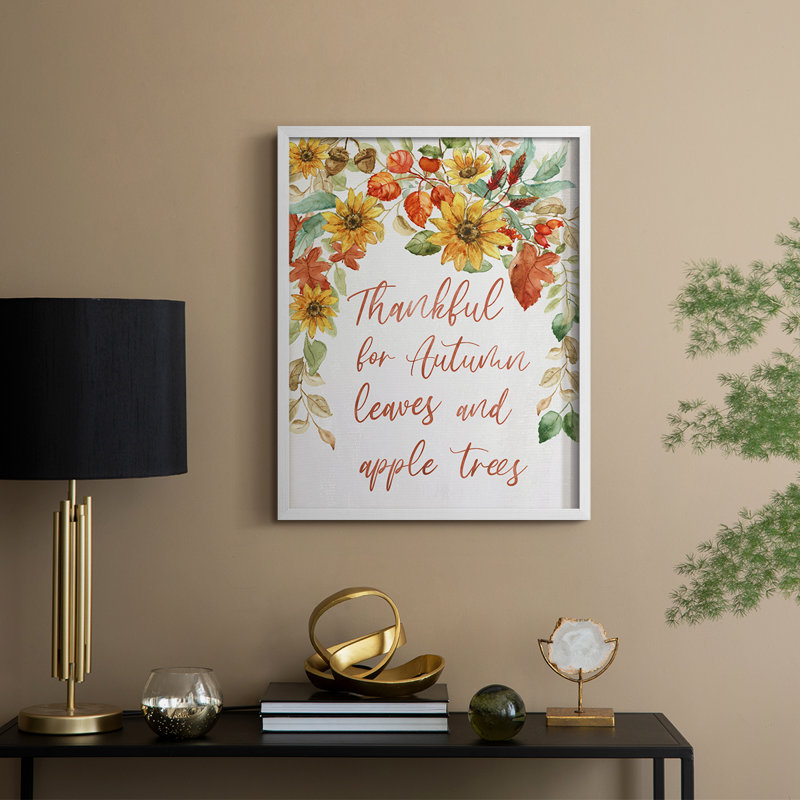 Autumn Leaves I, reproduction encadrée - bois massif, H 11 po x l 9 po, Blanc