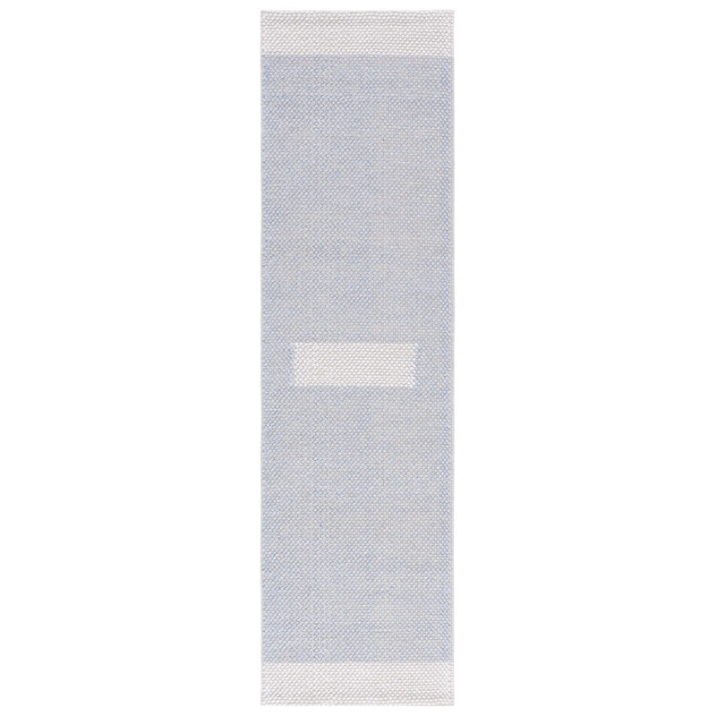Tapis bleu clair / ivoire Natura 324, Tapis de couloir 2 pi 3 po x 8 pi