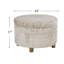Grand repose-pieds rond avec rangement texturé crème HomePop-133726671