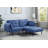 Nafisa Blue Fabric Adjustable Sofa & Ottoman