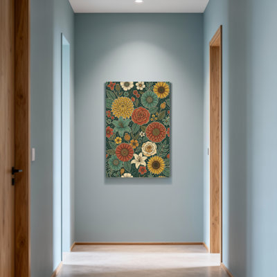 Plants &Flowers Floral Pattern With Vibrant Colors And Leaves