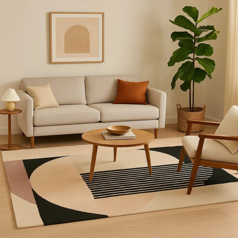 Geometric Hand Tufted 240cm X 150cm Area Rug