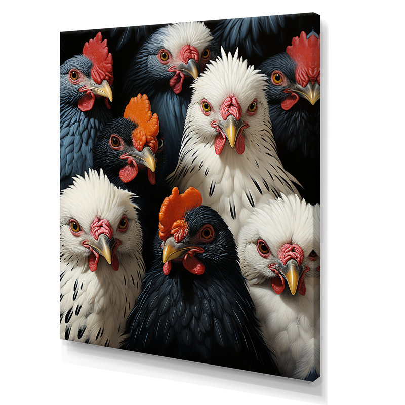 «White Roosters Farm Assemblage II», art mural, Toile tendue, H 40 po x l 30 po