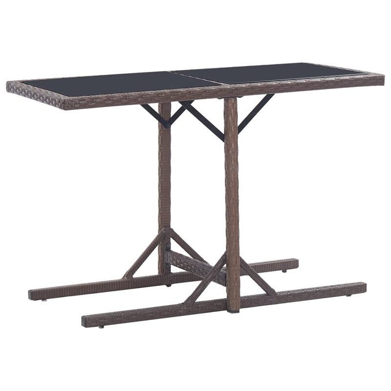 Ensemble bistro rectangulaire pour 2 personnes, Noir, Brun