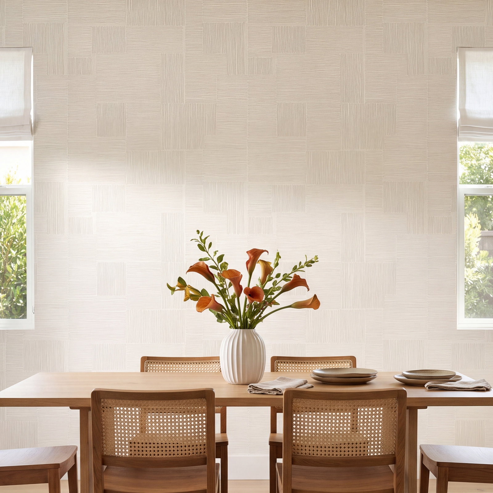 Alodee Geometric Wallpaper, Ivory