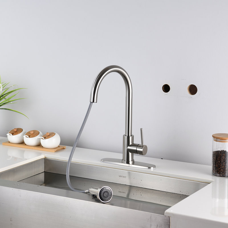 SOUEEUM Pull Down Kitchen Faucet, Brushed Nickel