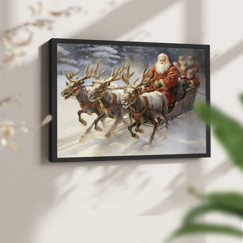 «Chirstmas Art» - CECLXVI - Reproduction encadrée - Restickable, H 8 po x l 10 po, Noir, noir, noir, noir
