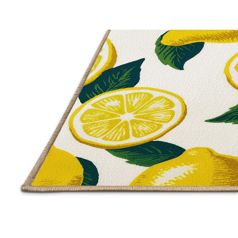  Tapis lavable et citron Meyer, Carré 5 pi