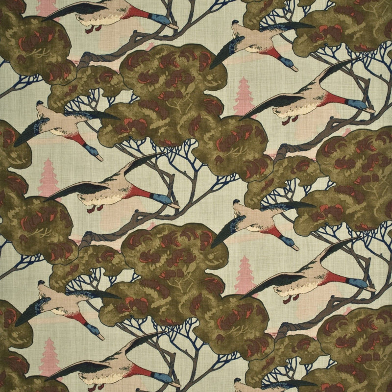 Icons Flying Ducks Performance Fabric, Sky