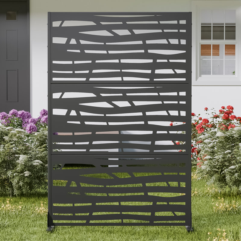 Paravent d'extérieur 72 po x 47 po rectangulaire en métal 3 pièces