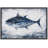 Blue Tuna Fish Artwork, Coastal Marine Life Living Room Pictures, Framed Canvas Giclee Print Wall Art-126136948-126136954