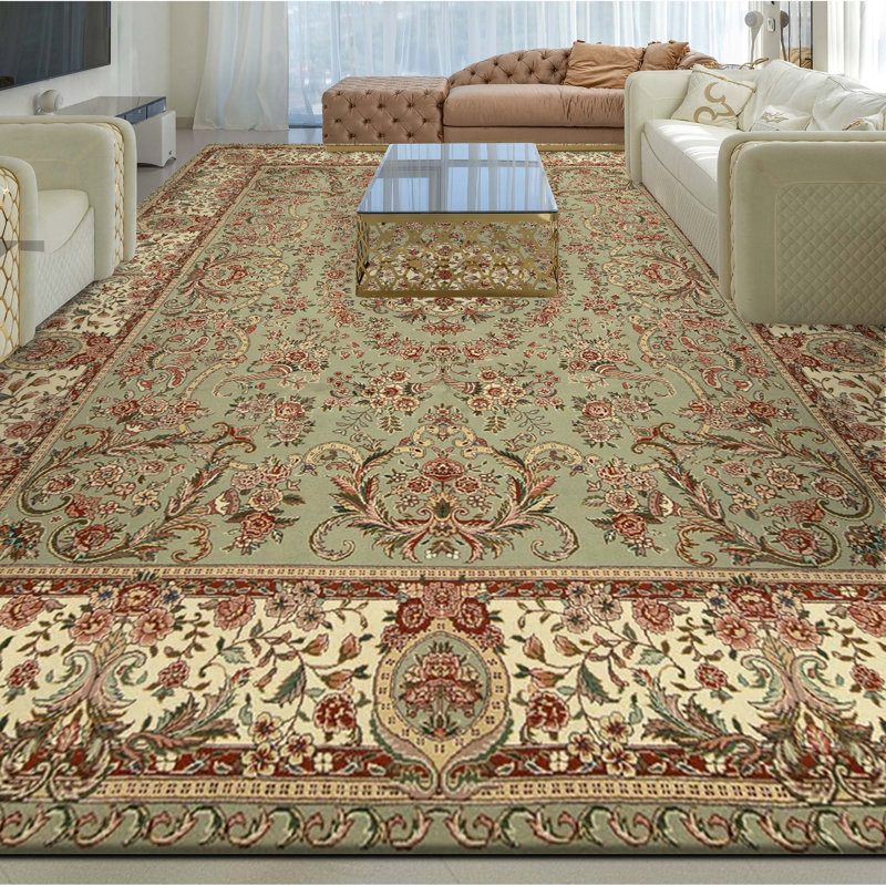 Tapis rectangulaire en laine noué à la main